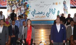وزيرة الثقافة ومحافظ بني سويف يشهدان الليلة السابعة من "ليالي رمضان" بالممشى السياحي بالمحافظة