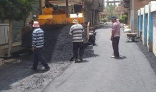 رصف الطرق وأعمال نظافة ورفع كفاءة الإنارة بمدن كفر الشيخ