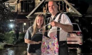 رجال الإطفاء ينقذون فستان مراهقة أمريكية من أجل حفل تايلور سويفت.. صور