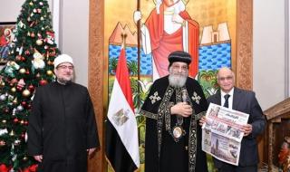 وزير الأوقاف يهنىء البابا تواضروس بعيد الميلاد
