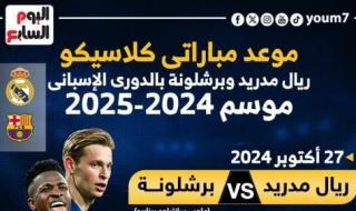 موعد مباراتي كلاسيكو ريال مدريد وبرشلونة بموسم 2024-2025.. إنفوجراف