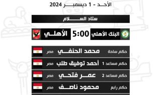 الدوري المصري، الحنفي حكما للمارد الأحمر والبنك الأهلي وإبراهيم محمد لإنبي والإسماعيليالسبت 30/نوفمبر/2024 - 11:22 م
أعلنت لجنة الحكام باتحاد الكرة المصري برئاسة ياسر عبد الرؤوف، أسماء حكام مباريات غد الأحد، ضمن مواجهات الجولة الرابعة من مسابقة الدوري الممتاز