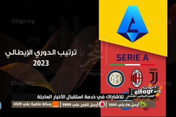 جدول ترتيب الدوري الإيطالي الإثنين 22/5/2023 بعد نهاية مواجهات اليوم