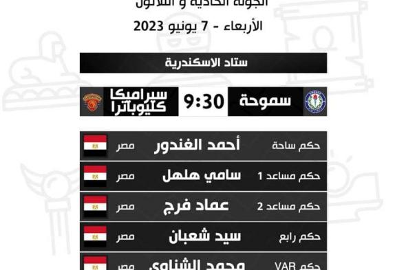 أحمد الغندور حكما لمباراة سموحة وسيراميكا بالدوري المصريالثلاثاء 06/يونيو/2023 - 11:14 م
الدوري المصري، أعلنت لجنة الحكام الرئيسية باتحاد الكرة، طاقم حكام مباراة سموحة ضد سيراميكا كليوباترا، ضمن مواجهات الجولة 31 من الدوري المصري الممتاز.