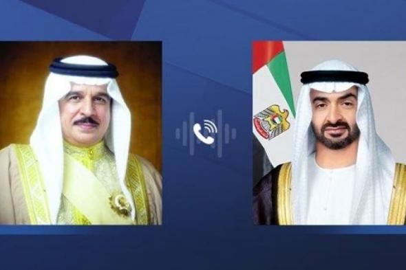 رئيس الدولة وملك البحرين يبحثان تطورات الأوضاع في المنطقة والأزمة الإنسانية بغزة