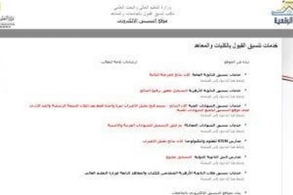 توقعات
      بارتفاع
      الحد
      الأدنى
      لتنسيق
      كليات
      علمى
      من
      1
      لـ
      2%
      عن
      العام
      الماضى